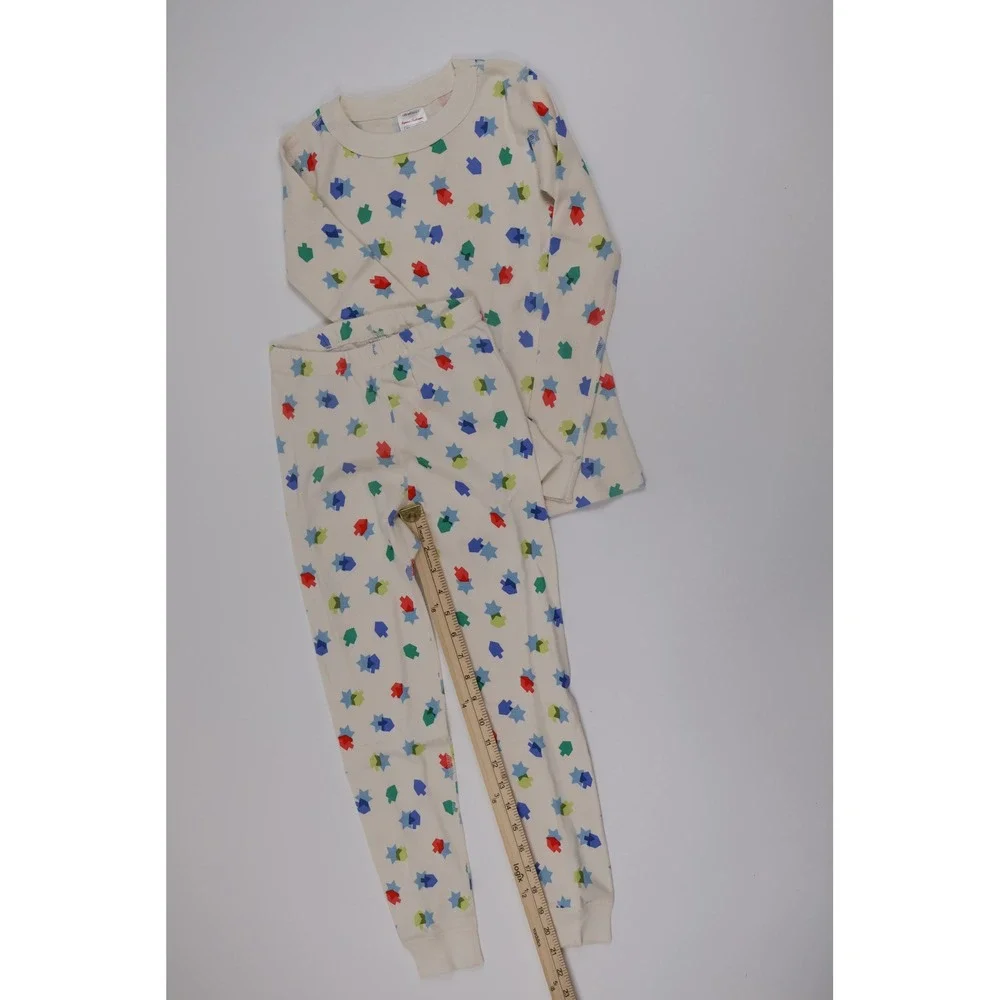 Hanna Andersson Pajamas Hanukkah Dreidel Star of David Cream Organic Cotton